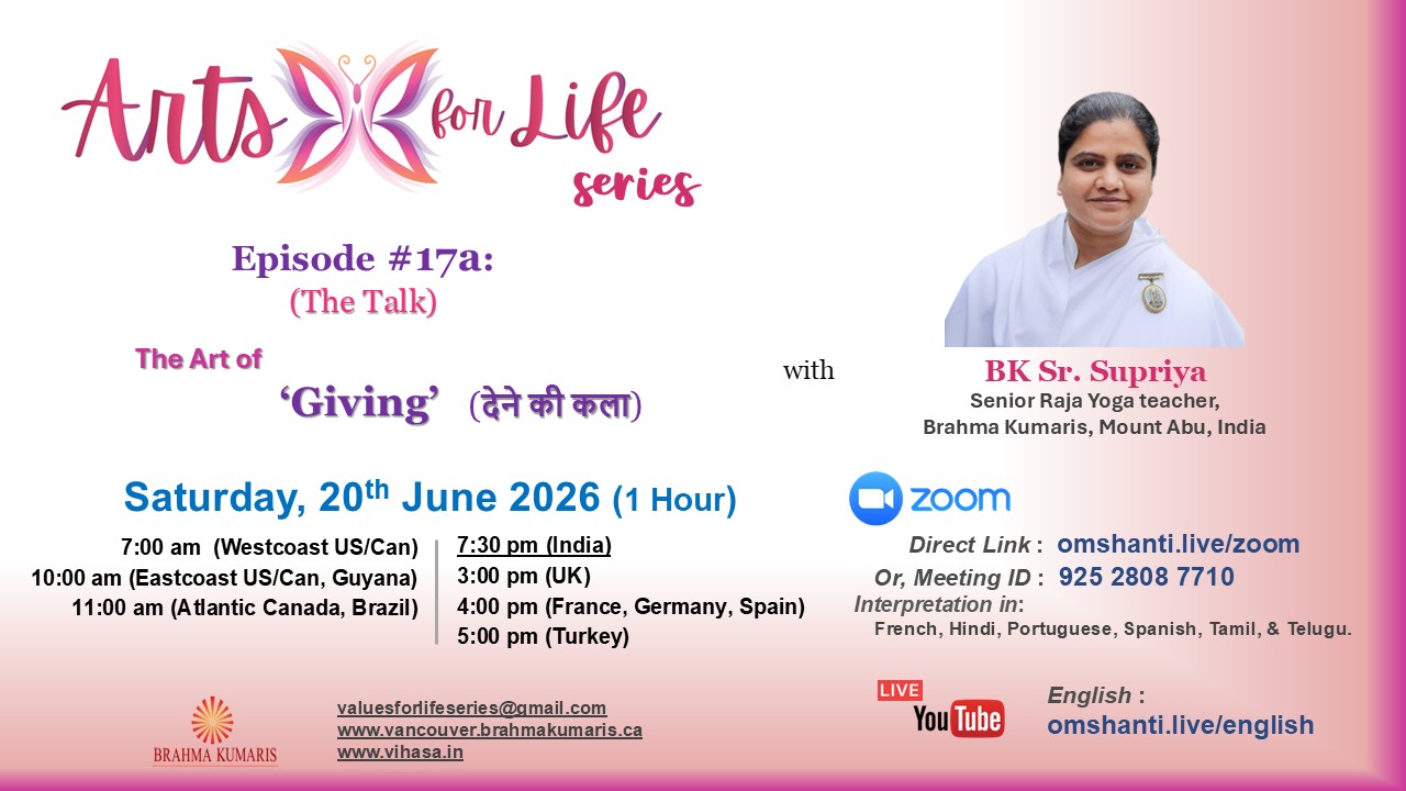 Arts for Life Series-Episode #17a, Art of Giving- The Talk